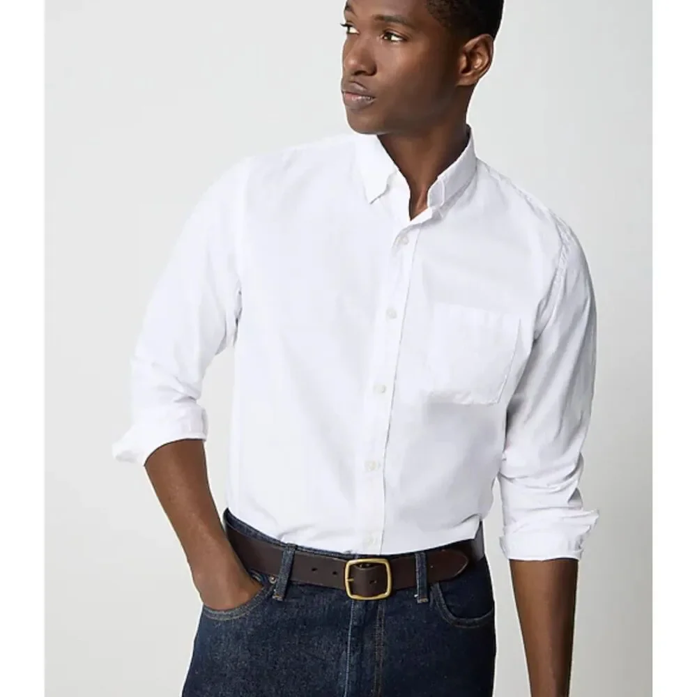 J.Crew Men's Cotton Oxford Slim Fit Button Down Shirt White XL